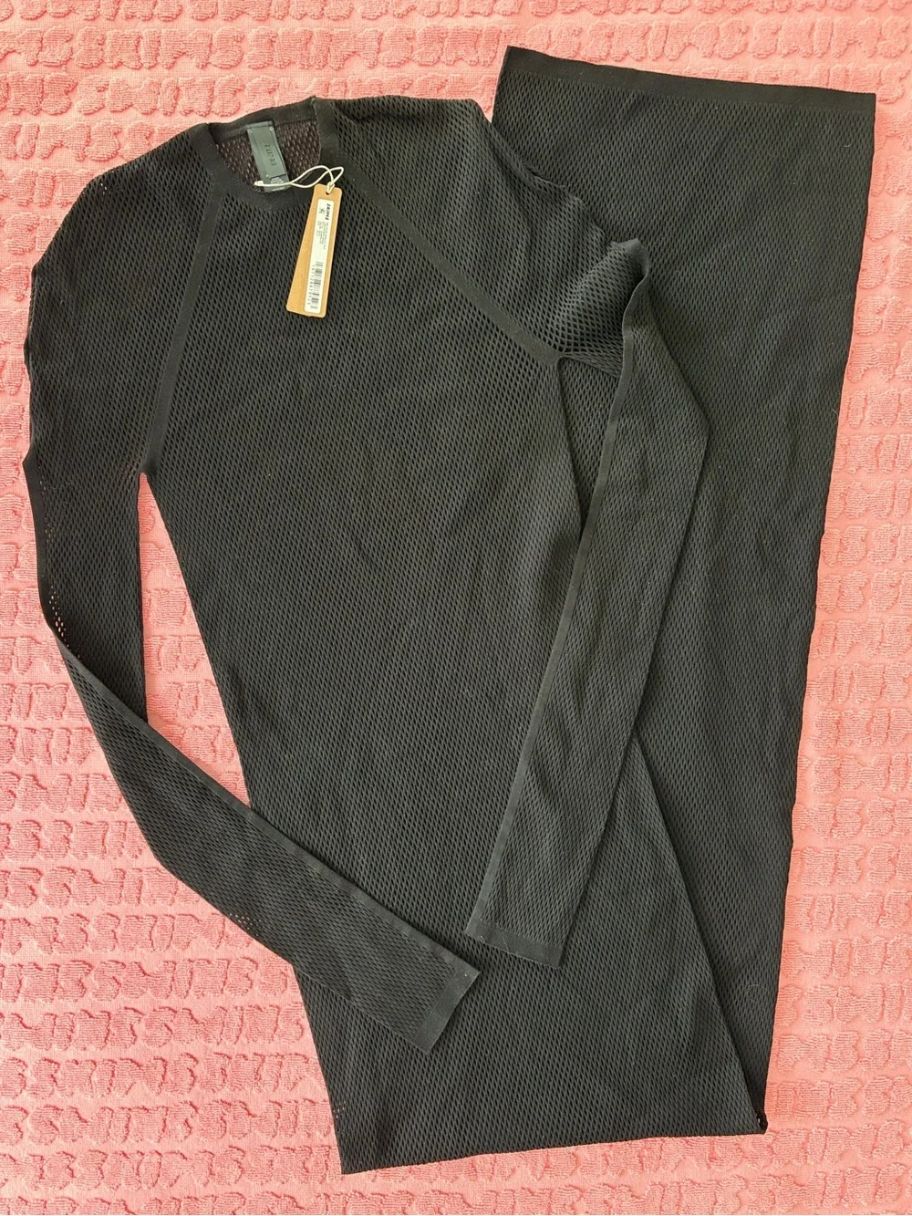 🌸 SKIMS Recycled Swim Cut Out Long Sleeve Dress | Onyx | NWT 🏷️